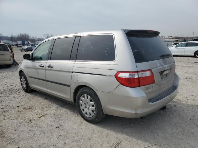 5FNRL38237B020910 - 2007 HONDA ODYSSEY LX SILVER photo 2