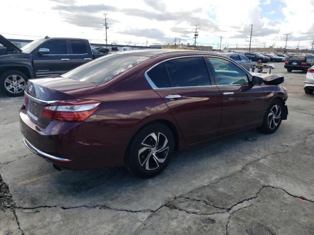 1HGCR2F39HA154942 - 2017 HONDA ACCORD LX BURGUNDY photo 3