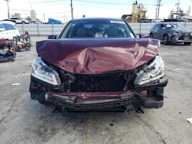 1HGCR2F39HA154942 - 2017 HONDA ACCORD LX BURGUNDY photo 5