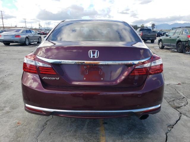 1HGCR2F39HA154942 - 2017 HONDA ACCORD LX BURGUNDY photo 6