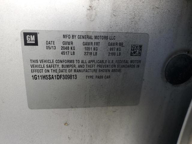 1G11H5SA1DF309813 - 2013 CHEVROLET MALIBU LTZ SILVER photo 12