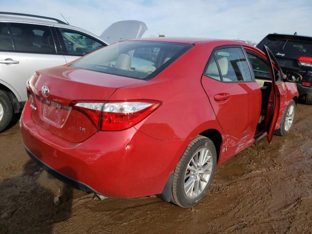 5YFBURHE6FP251766 - 2015 TOYOTA COROLLA L RED photo 3