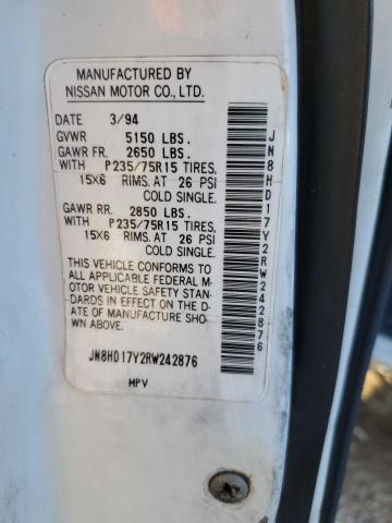 JN8HD17Y2RW242876 - 1994 NISSAN PATHFINDER LE თეთრი ფოტო 13