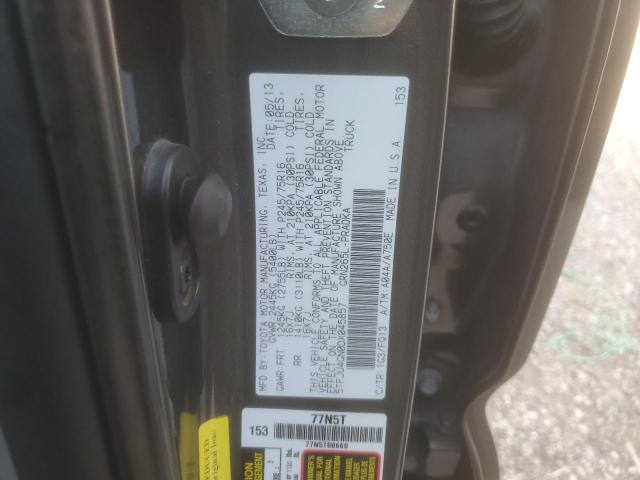 5TFJU4GN0DX045857 - 2013 TOYOTA TACOMA DOUBLE CAB PRERUNNER GRAY photo 12