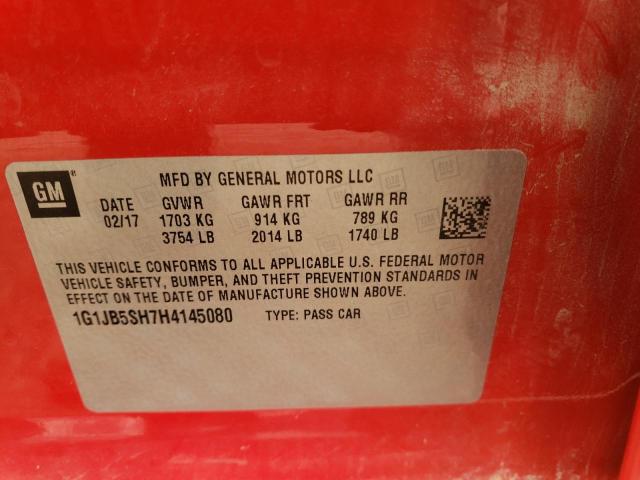 1G1JB5SH7H4145080 - 2017 CHEVROLET SONIC LS 红色 照片 12