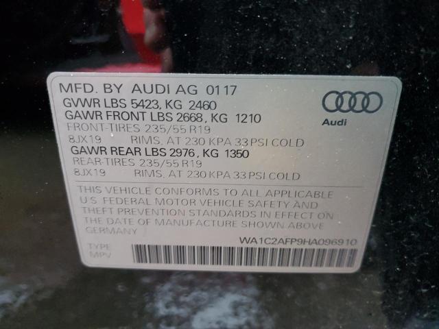 WA1C2AFP9HA096910 - 2017 AUDI Q5 PREMIUM BLACK photo 14