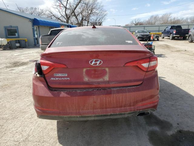 5NPE24AFXFH203242 - 2015 HYUNDAI SONATA SE RED photo 6