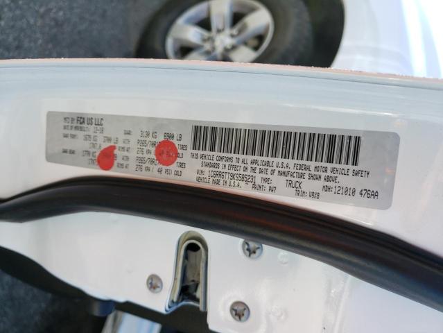 1C6RR6TT9KS585231 - 2019 RAM 1500 CLASS SLT თეთრი ფოტო 12