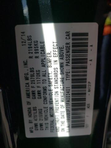 19UUB3F71FA003401 - 2015 ACURA TLX ADVANCE შავი ფოტო 13