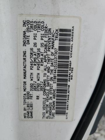 5TBBT44151S137307 - 2001 TOYOTA TUNDRA ACCESS CAB თეთრი ფოტო 13