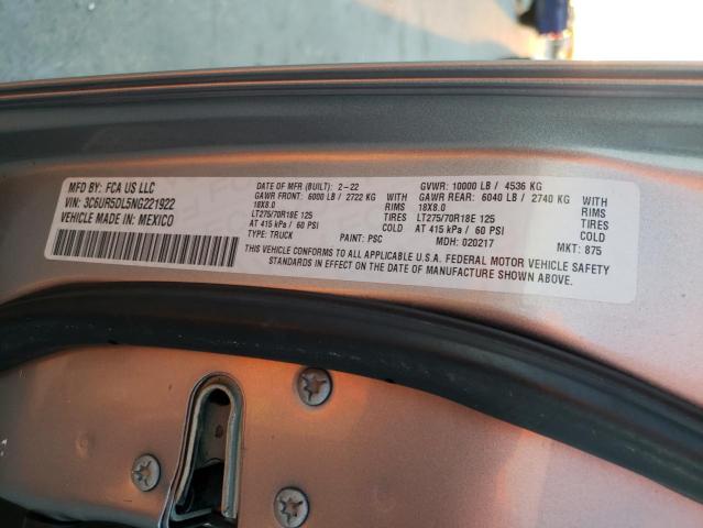 3C6UR5DL5NG221922 - 2022 RAM 2500 BIG HORN/LONE STAR SILVER photo 12