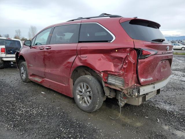 5TDJRKEC4NS104908 - 2022 TOYOTA SIENNA XLE MAROON photo 2