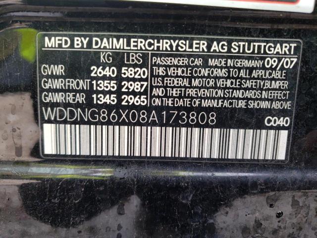 WDDNG86X08A173808 - 2008 MERCEDES-BENZ S 550 4MATIC BLACK photo 12