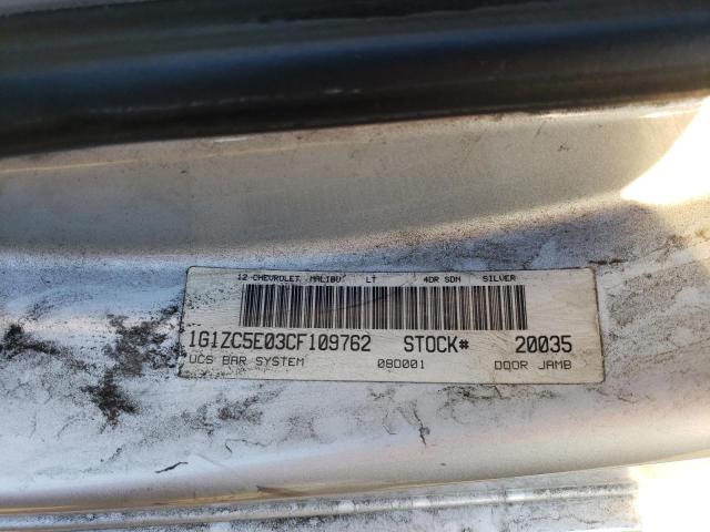 1G1ZC5E03CF109762 - 2012 CHEVROLET MALIBU 1LT SILVER photo 12