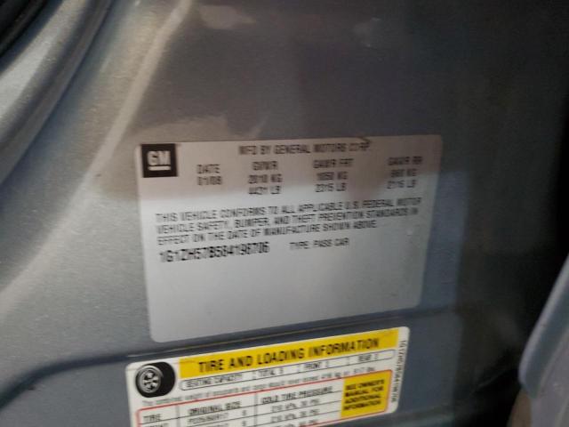 1G1ZH57B584198706 - 2008 CHEVROLET MALIBU 1LT GRAY photo 12