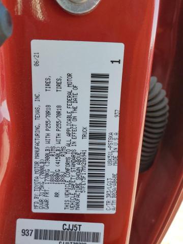 5TFEY5F17MX286941 - 2021 TOYOTA TUNDRA CREWMAX SR5 RED photo 12