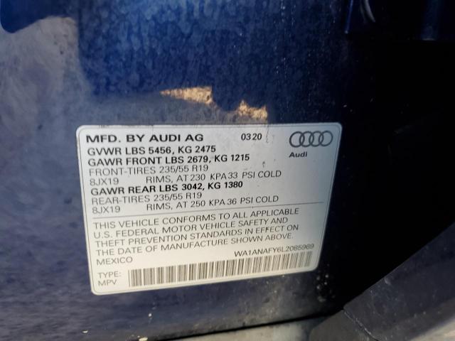 WA1ANAFY6L2085969 - 2020 AUDI Q5 PREMIUM BLUE photo 12