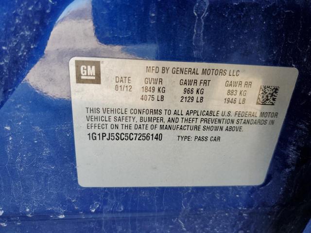 1G1PJ5SC5C7256140 - 2012 CHEVROLET CRUZE ECO BLUE photo 12