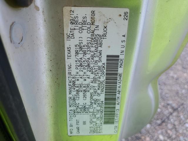 5TFTX4CN8DX023594 - 2013 TOYOTA TACOMA ACCESS CAB ვერცხლისფერი ფოტო 12