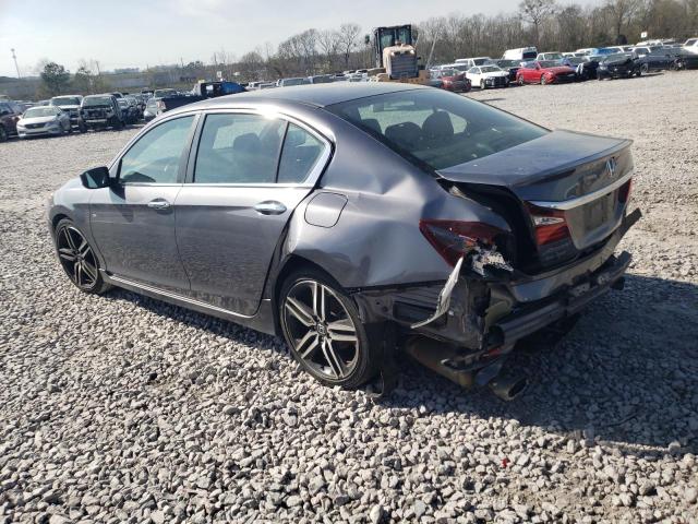 1HGCR2F56GA164862 - 2016 HONDA ACCORD SPORT GRAY photo 2