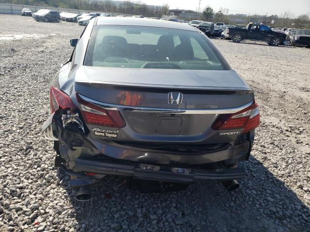 1HGCR2F56GA164862 - 2016 HONDA ACCORD SPORT GRAY photo 6
