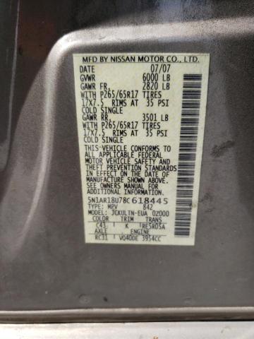 5N1AR18U78C618445 - 2008 NISSAN PATHFINDER S TAN photo 13