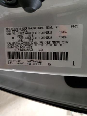 5TFNA5DB9NX047621 - 2022 TOYOTA TUNDRA CREWMAX PLATINUM თეთრი ფოტო 12