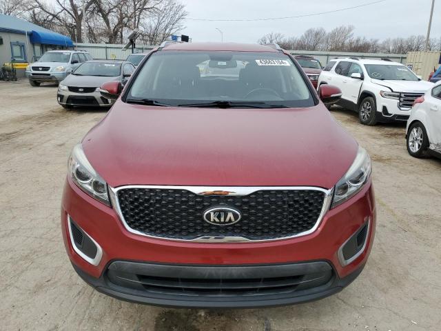 5XYPG4A32GG093103 - 2016 KIA SORENTO LX RED photo 5