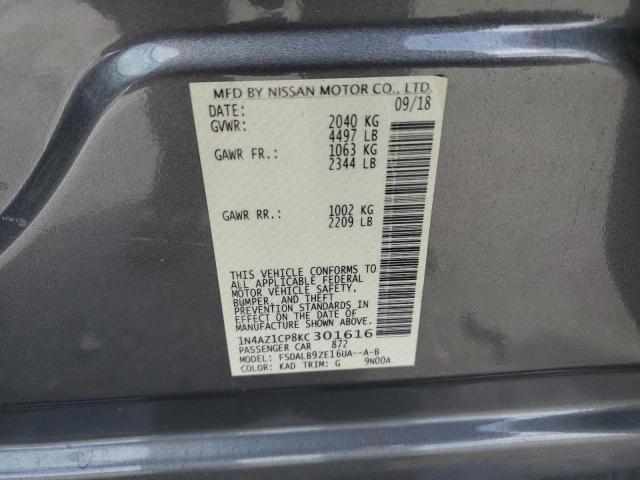 1N4AZ1CP8KC301616 - 2019 NISSAN LEAF S GRAY photo 13