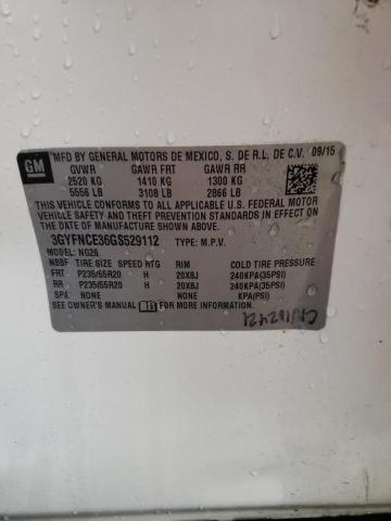 3GYFNCE36GS529112 - 2016 CADILLAC SRX PERFORMANCE COLLECTION Blanc photo 12