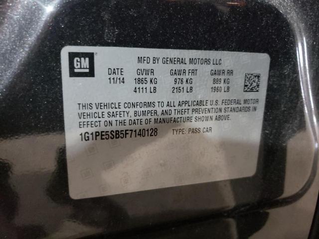 1G1PE5SB5F7140128 - 2015 CHEVROLET CRUZE LT GRAY photo 12