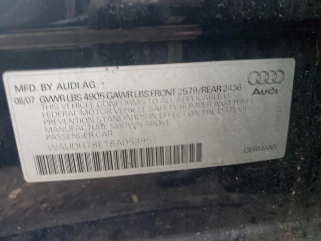 WAUDH78E18A053957 - 2008 AUDI A4 3.2 QUATTRO BLACK photo 12