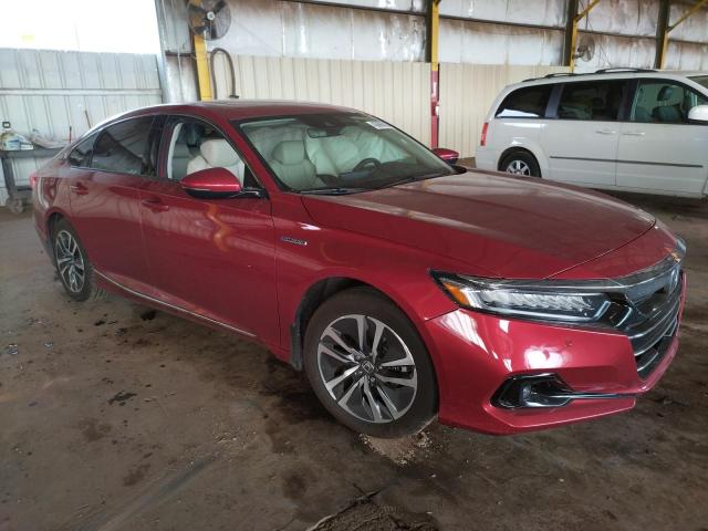 1HGCV3F58NA003816 - 2022 HONDA ACCORD HYBRID EXL BURGUNDY photo 4