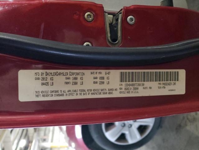 1B3HB48B97D380180 - 2007 DODGE CALIBER SXT RED photo 12