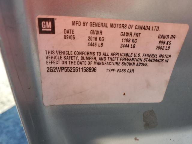 2G2WP552561158896 - 2006 PONTIAC GRAND PRIX SILVER photo 12