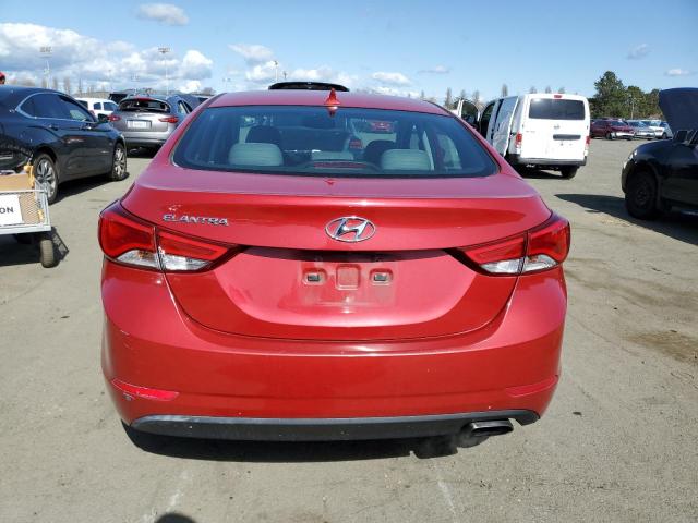 KMHDH4AHXEU159609 - 2014 HYUNDAI ELANTRA SE RED photo 6