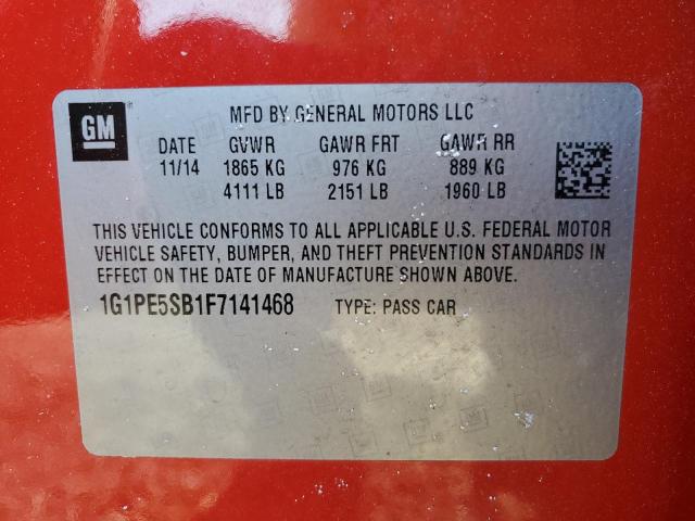 1G1PE5SB1F7141468 - 2015 CHEVROLET CRUZE LT RED photo 12