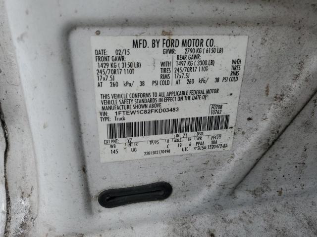1FTEW1C82FKD03483 - 2015 FORD F150 SUPERCREW WHITE photo 12