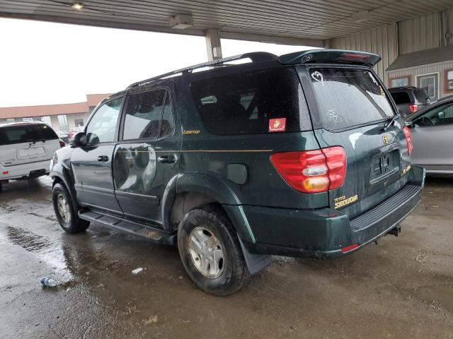 5TDBT48A31S030807 - 2001 TOYOTA SEQUOIA LIMITED GREEN photo 2