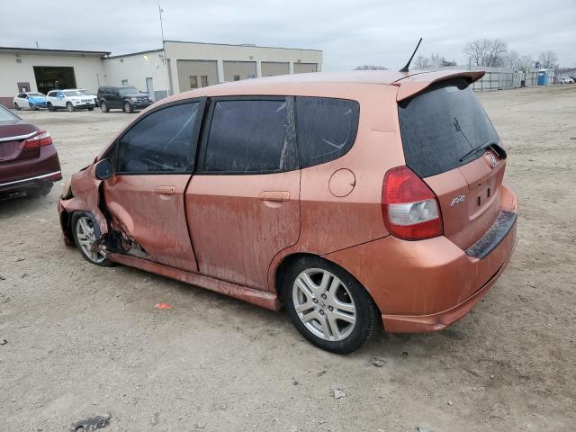 JHMGD38617S011499 - 2007 HONDA FIT S ORANGE photo 2