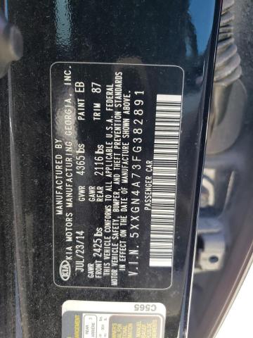 5XXGN4A73FG382891 - 2015 KIA OPTIMA EX BLACK photo 12