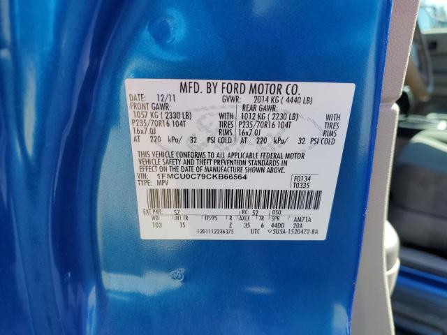 1FMCU0C79CKB66564 - 2012 FORD ESCAPE XLS BLUE photo 13