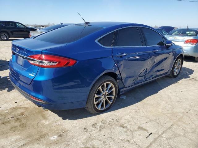 3FA6P0HD4HR396786 - 2017 FORD FUSION SE BLUE photo 3