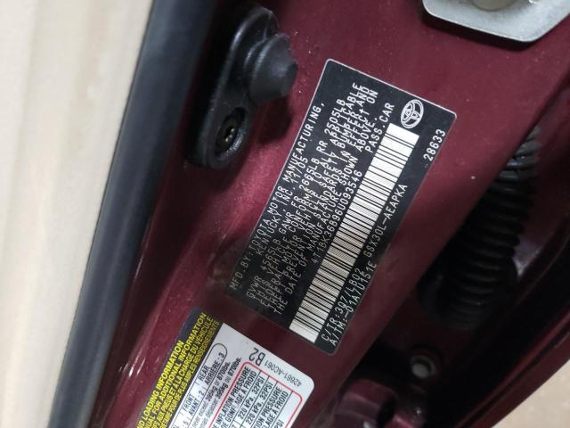 4T1BK36B96U093546 - 2006 TOYOTA AVALON XL BURGUNDY photo 12