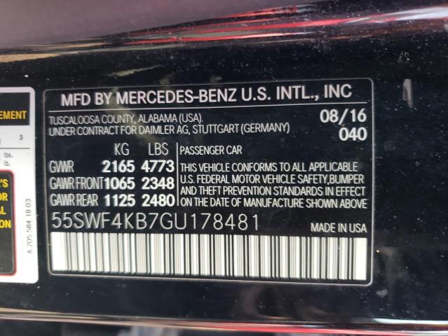 55SWF4KB7GU178481 - 2016 MERCEDES-BENZ C 300 4MATIC BLACK photo 12