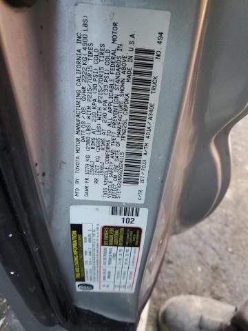 5TETX22N99Z624115 - 2009 TOYOTA TACOMA ACCESS CAB ვერცხლისფერი ფოტო 12