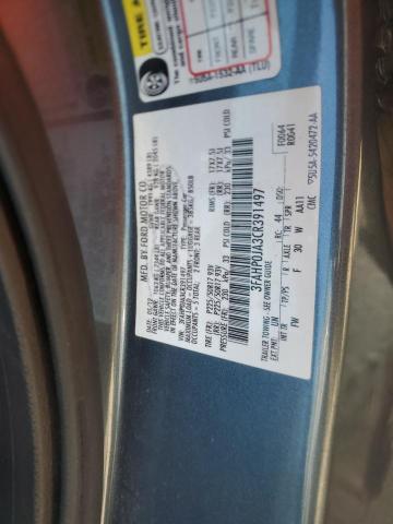 3FAHP0JA3CR391497 - 2012 FORD FUSION SEL TEAL photo 12