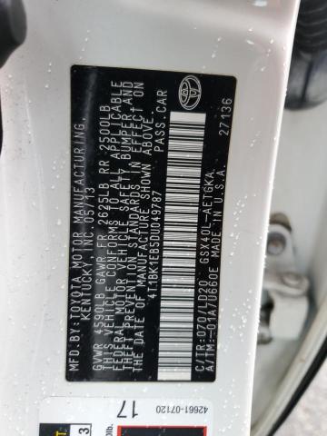 4T1BK1EB5DU049787 - 2013 TOYOTA AVALON BASE 白色 照片 12