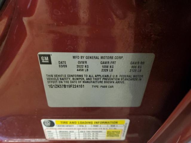 1G1ZK57B19F224161 - 2009 CHEVROLET MALIBU LTZ ბურგუნდია ფოტო 12