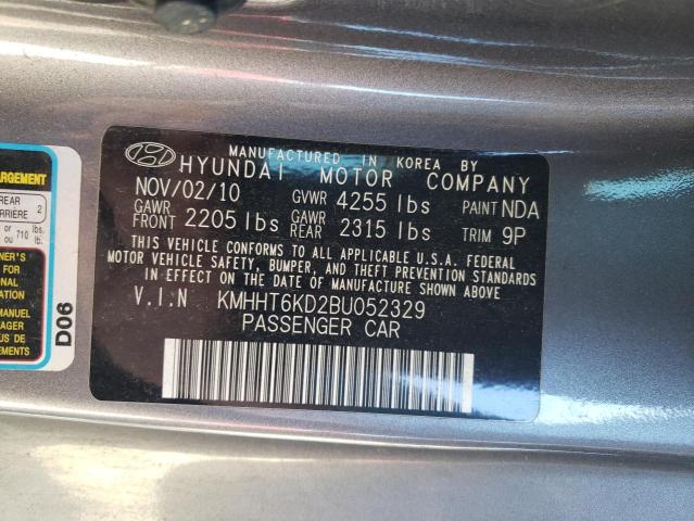 KMHHT6KD2BU052329 - 2011 HYUNDAI GENESIS CO 2.0T GRAY photo 12